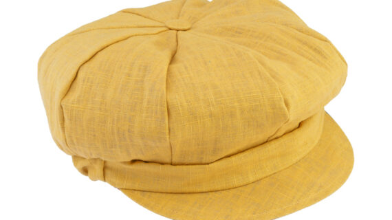 Ballonkappe Leinen uni Schildunterseite gemustert