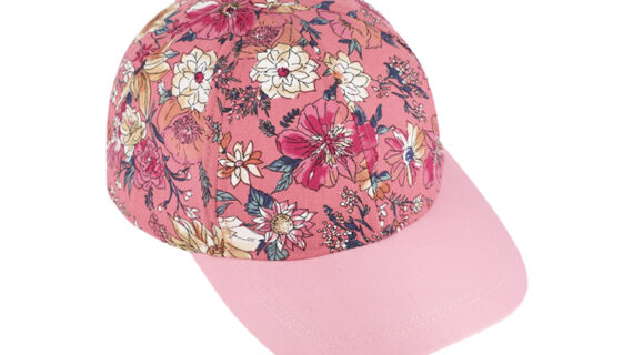 Baseballcap Blumenmuster Schirm uni
