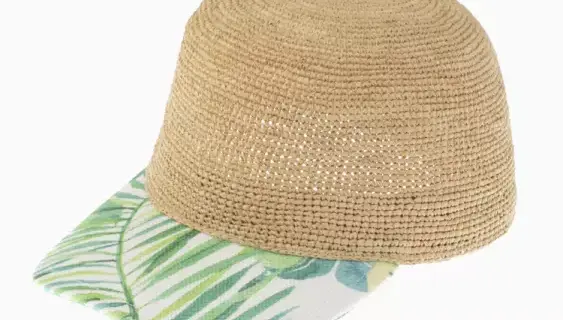 Baseballcap Raffia Crochet textiler Schirm
