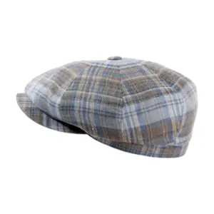 Paperboy Leinenmütze schmal mit Karomuster