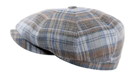Paperboy Leinenmütze schmal mit Karomuster