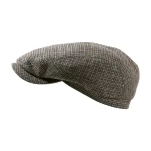 Schiebermütze kariert in Navy/Beige|