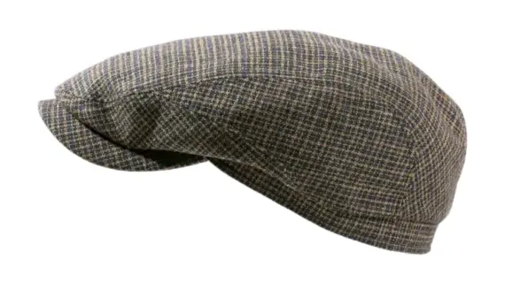 Schiebermütze kariert in Navy/Beige|