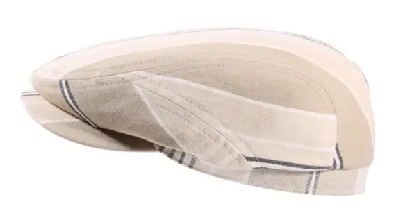 Schiebermütze Clay Baumwolle in Hellbeige gestreift