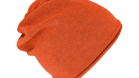 Strickmütze Beanie Baumwolle uni mit Rollrand GOTS