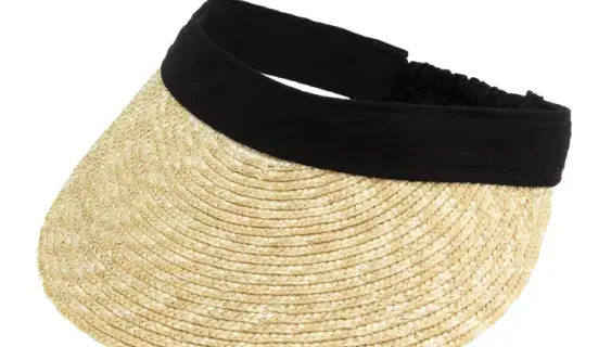 Visor Bortenstroh mit textilem Band