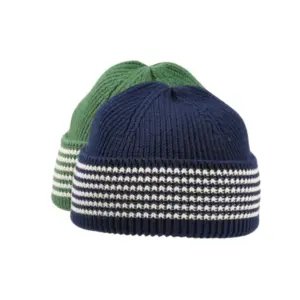 Sommer Strickmütze aus Bio-Baumwolle in Marine mit weißen Streifen|Sommer Strickmütze aus Bio-Baumwolle in Marine mit weißen Streifen|Sommer Strickmütze aus Bio-Baumwolle in Marine mit weißen Streifen