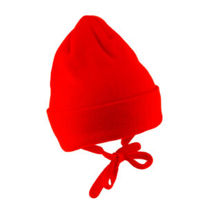 Kinder Strickmütze Baumwolle uni mit Band