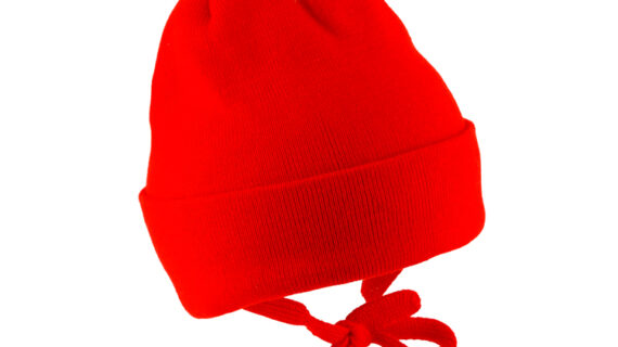 Kinder Strickmütze Baumwolle uni mit Band