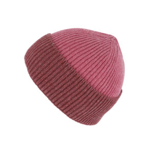 Kinder Strickmütze mit Umschlag zweifarbig