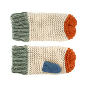 Kinder Strickfäustlinge vierfarbig mit Daumen