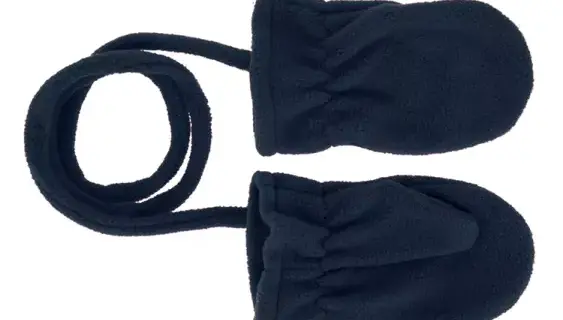 Kinder Fäustling Fleece uni mit Band und Daumen