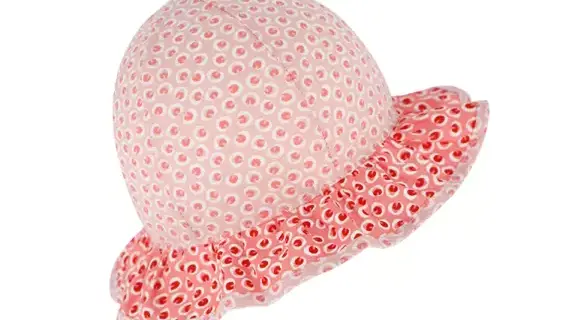 Stoffhut 6-Panel zweifarbig mit Volant-Krempe