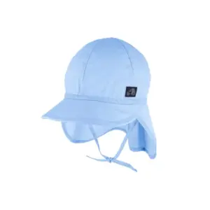 Stoffkappe uni mit Nackenschutz und Band UV-Schutz GOTS