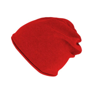 Kinder Strickmütze Beanie mit Rollrand Baumwolle uni GOTS