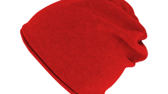 Kinder Strickmütze Beanie mit Rollrand Baumwolle uni GOTS