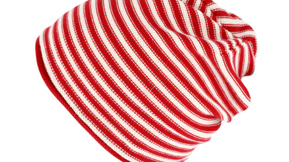 Kinder Strickmütze Beanie mit Rollrand Baumwolle zweifarbig GOTS