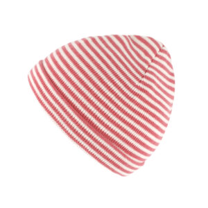 Kinder Strickmütze mit Umschlag Baumwolle zweifarbig GOTS