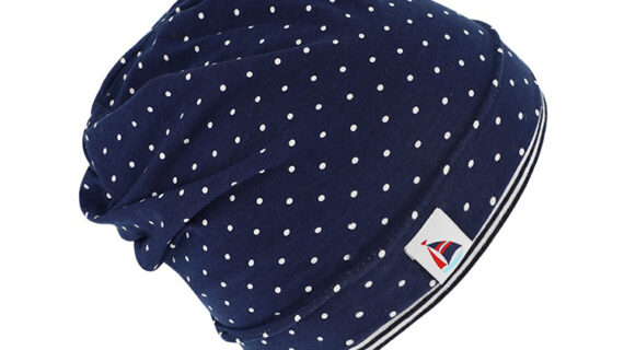 Kinder-Stoffmütze Beanie Jersey gepunktet wendbar