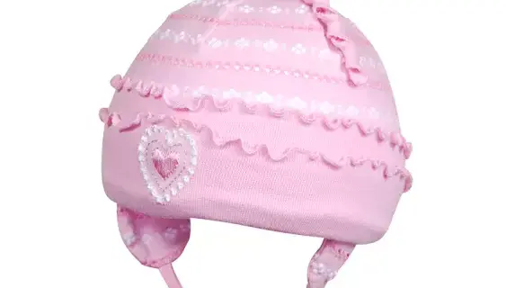 Kinder Stoffmütze Jersey gemustert mit Band