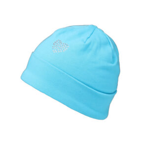 Kinder Stoffmütze Beanie Jersey uni mit Glitzerherz