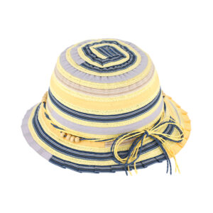 Kinderhut Glocke gestreift Perlenband