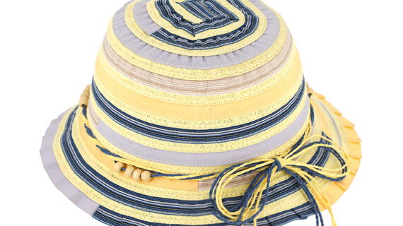 Kinderhut Glocke gestreift Perlenband