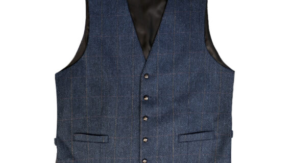 Weste Shetland Wolle Herringbone mit Viskose Futter