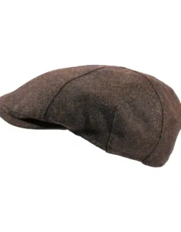 Schiebermütze Tweed Braun aus Zero Waste Wolle