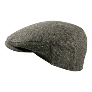 Schiebermütze Schmal in Mittelbraun mit feinem Punktmuster