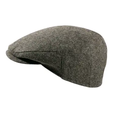 Schiebermütze Schmal in Mittelbraun mit feinem Punktmuster