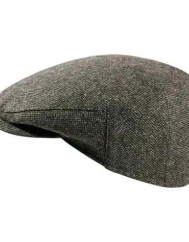 Schiebermütze Schmal in Mittelbraun mit feinem Punktmuster