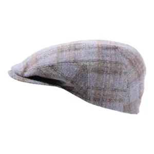 Schiebermütze Tartan hellgrau mit Karomuster  Handarbeit Risa