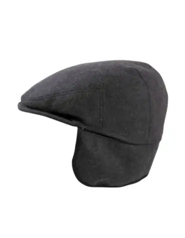Handarbeit Risa|chiebermütze anthrazit mit ausklappbarem Ohrenschutz