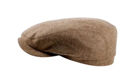 Jeans und Anthrazit|Schiebermütze Clay aus Merino Wolle mit Fischgrätmuster in Camel