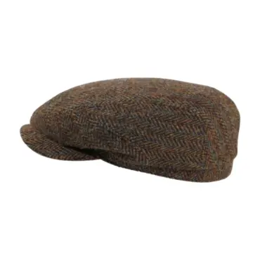 Schiebermütze Clay Harris Tweed braun  Handarbeit Risa