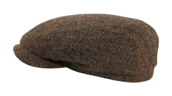Schiebermütze Clay Harris Tweed braun  Handarbeit Risa