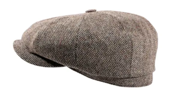 Paperboy-Mütze aus Wolle braun  Handarbeit Risa