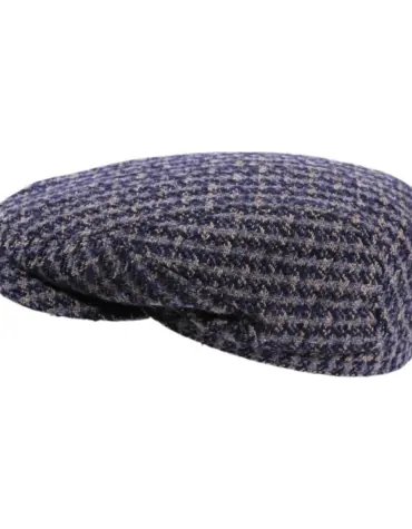 Schiebermütze Martin mit Hahnentritt-Karo in marine/beige