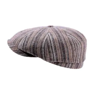 Paperboy-Mütze Shelby Wolle & Seide beige gestreift