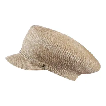 Camaret-Strohmütze naturfarben mit Strohband||