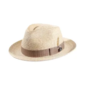Fedora Strohhut natur mit Leinenband