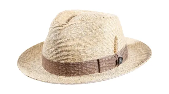 Fedora Strohhut natur mit Leinenband