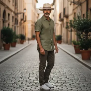 Fedora Strohhut natur mit Leinenband