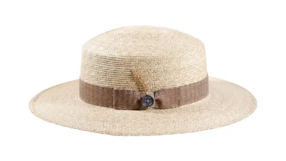 Cloche Strohhut natur mit Leinenband und Strohdetail