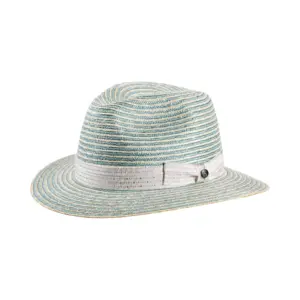 Fedora Traveler Strohhut Bicolor natur und gletscherfarben