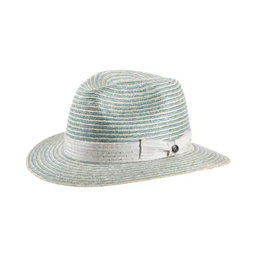 Fedora Traveler Strohhut Bicolor natur und gletscherfarben