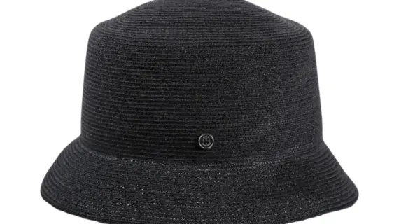 Schwarzer Bucket Hanfhut «ligne noire» von Risa aus 100% Hanf