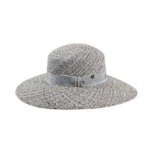 Panama Cloche Trois Couleurs von Risa in Natur Hellblau Dunkelblau mit Leinenband Ciel