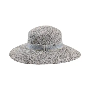 Panama Cloche Trois Couleurs von Risa in Natur Hellblau Dunkelblau mit Leinenband Ciel
